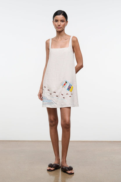 STAUD | Brio Linen Dress Natural
