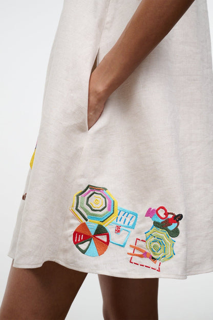 STAUD | Brio Linen Dress Natural