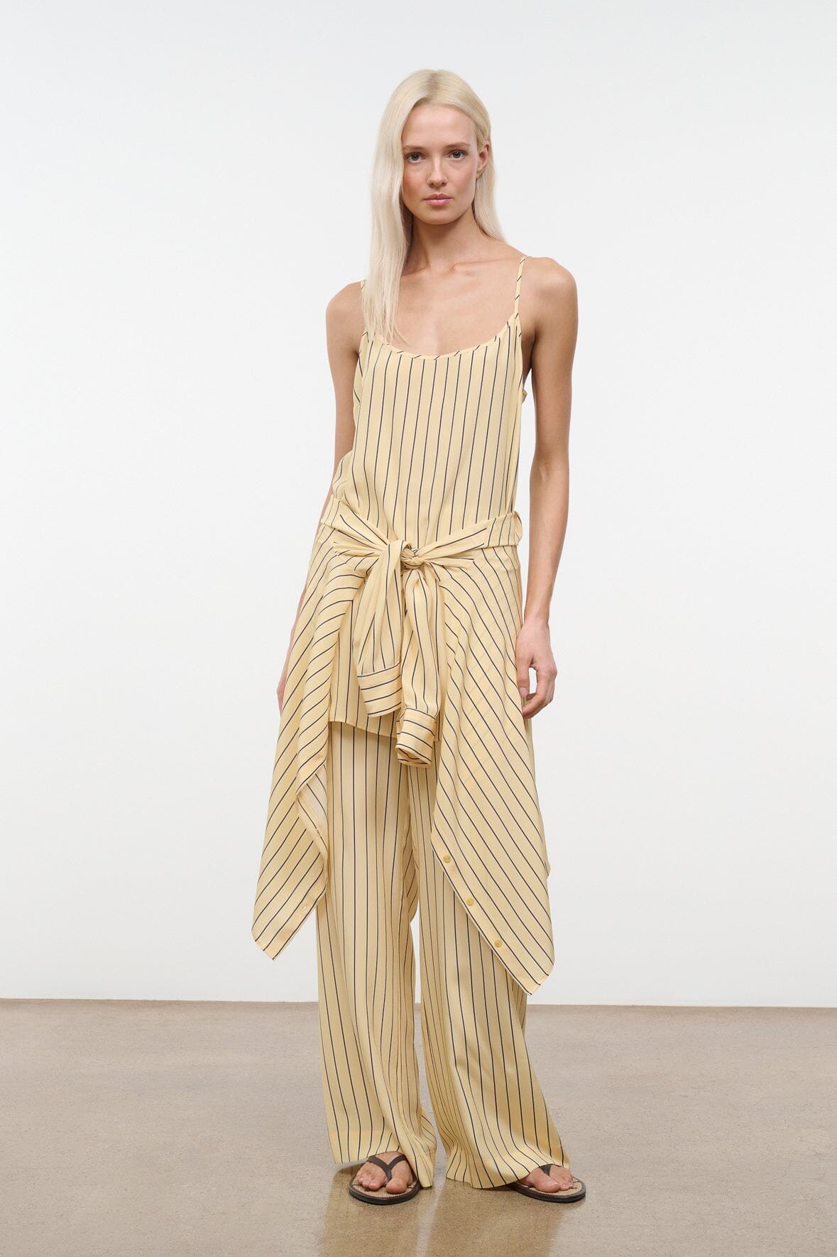 STAUD | Irena Silk Dress Monday Stripe