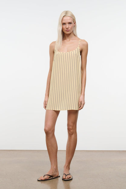STAUD | Irena Silk Dress Monday Stripe