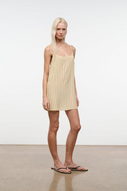 STAUD | Irena Silk Dress Monday Stripe