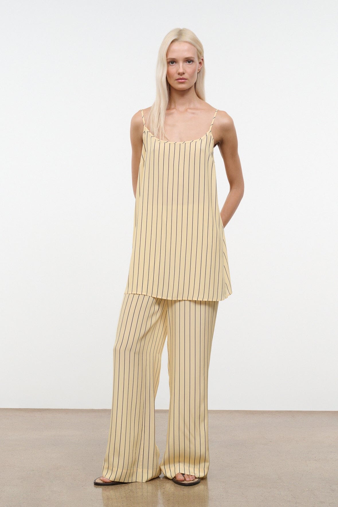 STAUD | Irena Silk Dress Monday Stripe