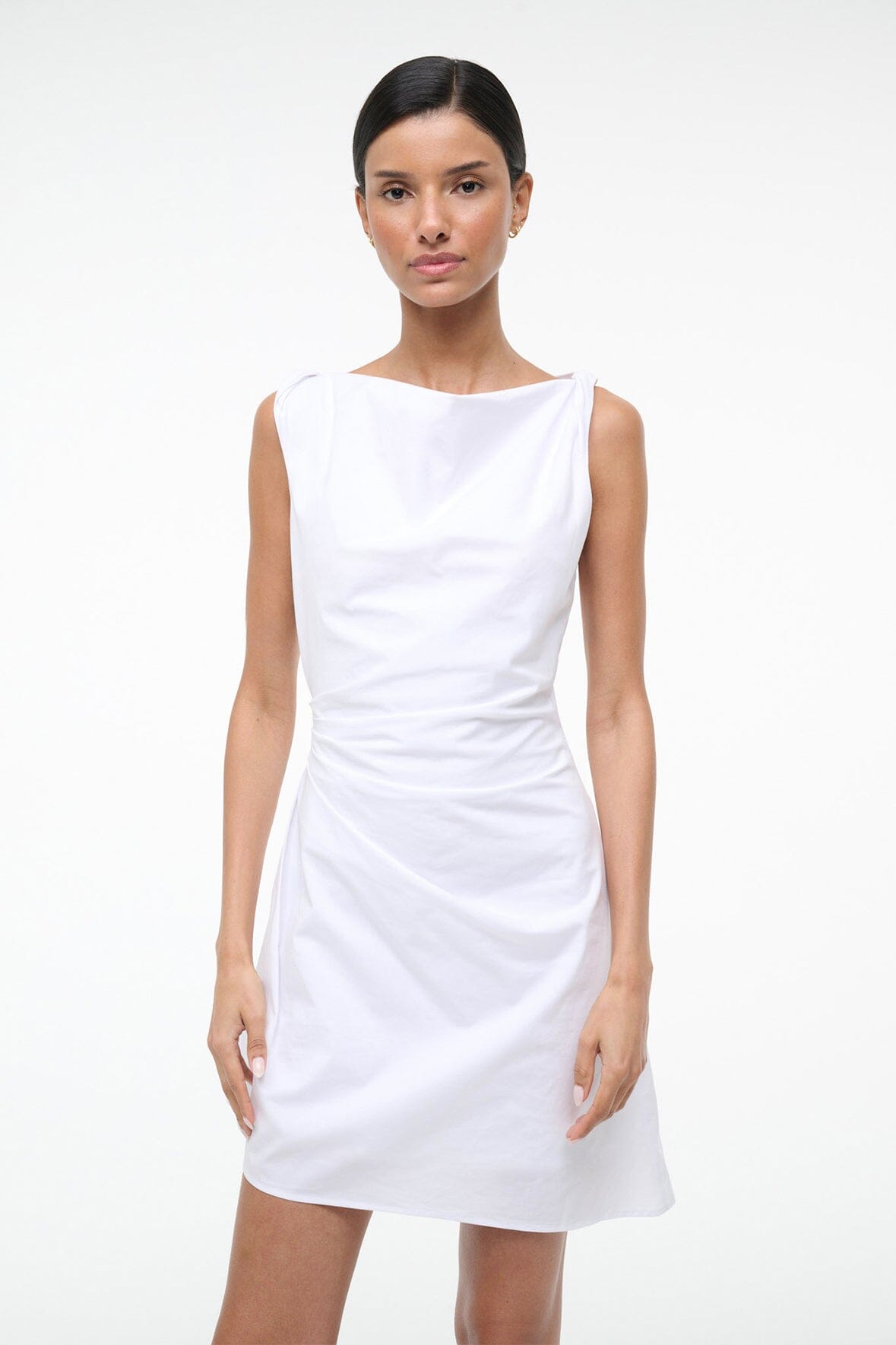 STAUD | Callie Mini Dress White