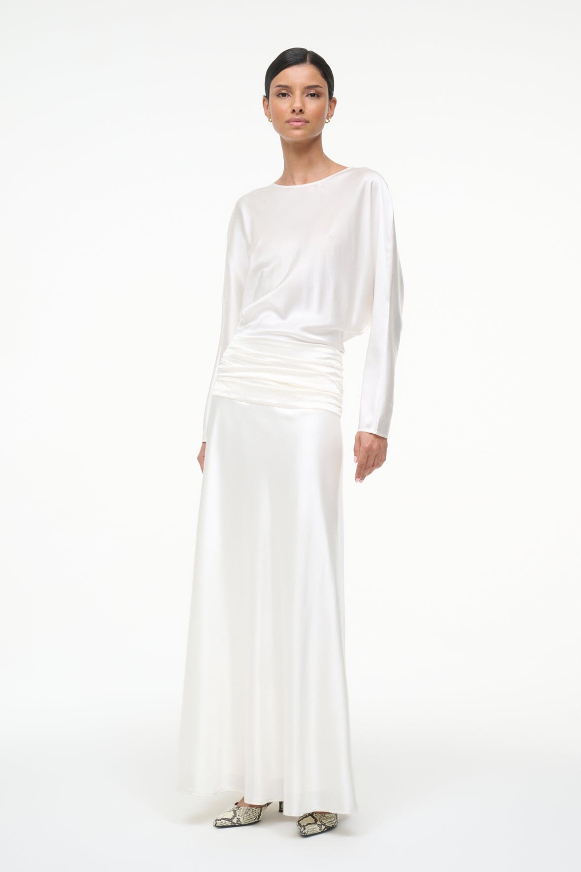 STAUD | Freda Silk Dress Ivory