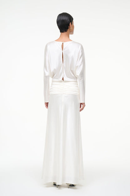 STAUD | Freda Silk Dress Ivory