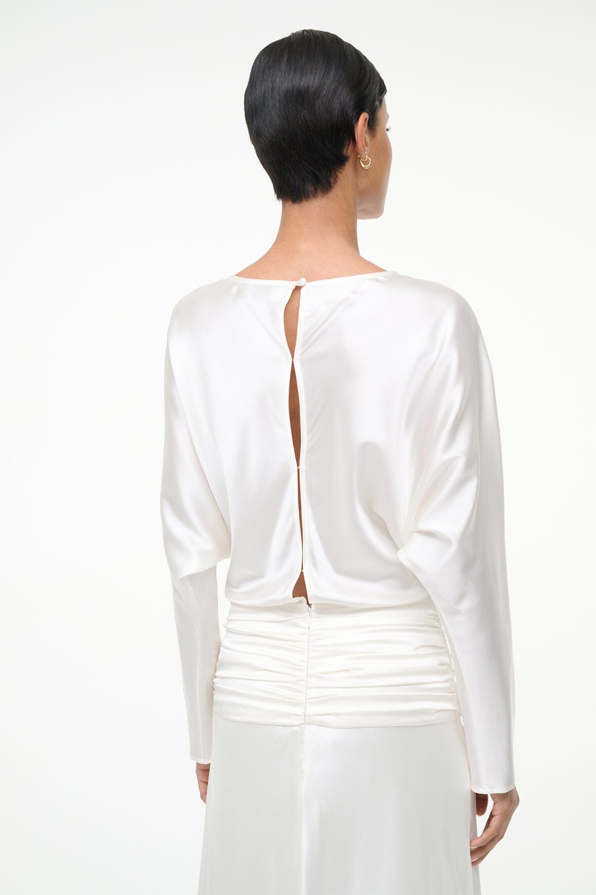 STAUD | Freda Silk Dress Ivory