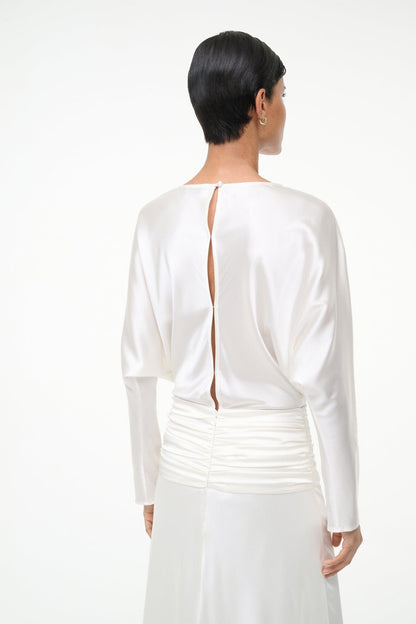 STAUD | Freda Silk Dress Ivory