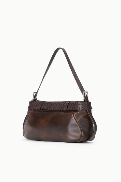 STAUD | Brooklyn Shoulder Bag Espresso Distressed