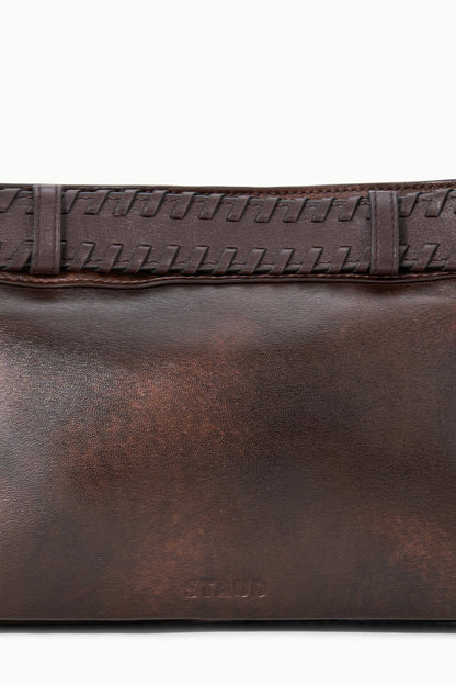 STAUD | Brooklyn Shoulder Bag Espresso Distressed