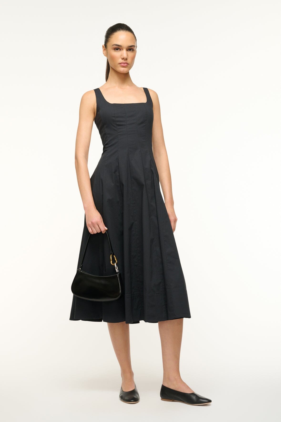 STAUD | Ollie Bag Black Leather Mini Shoulder Bag - Staud