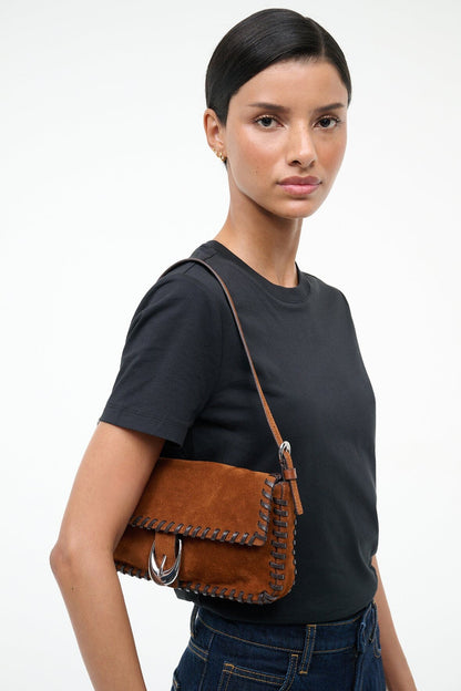 STAUD | Harlow Bag Tabac Suede Espresso