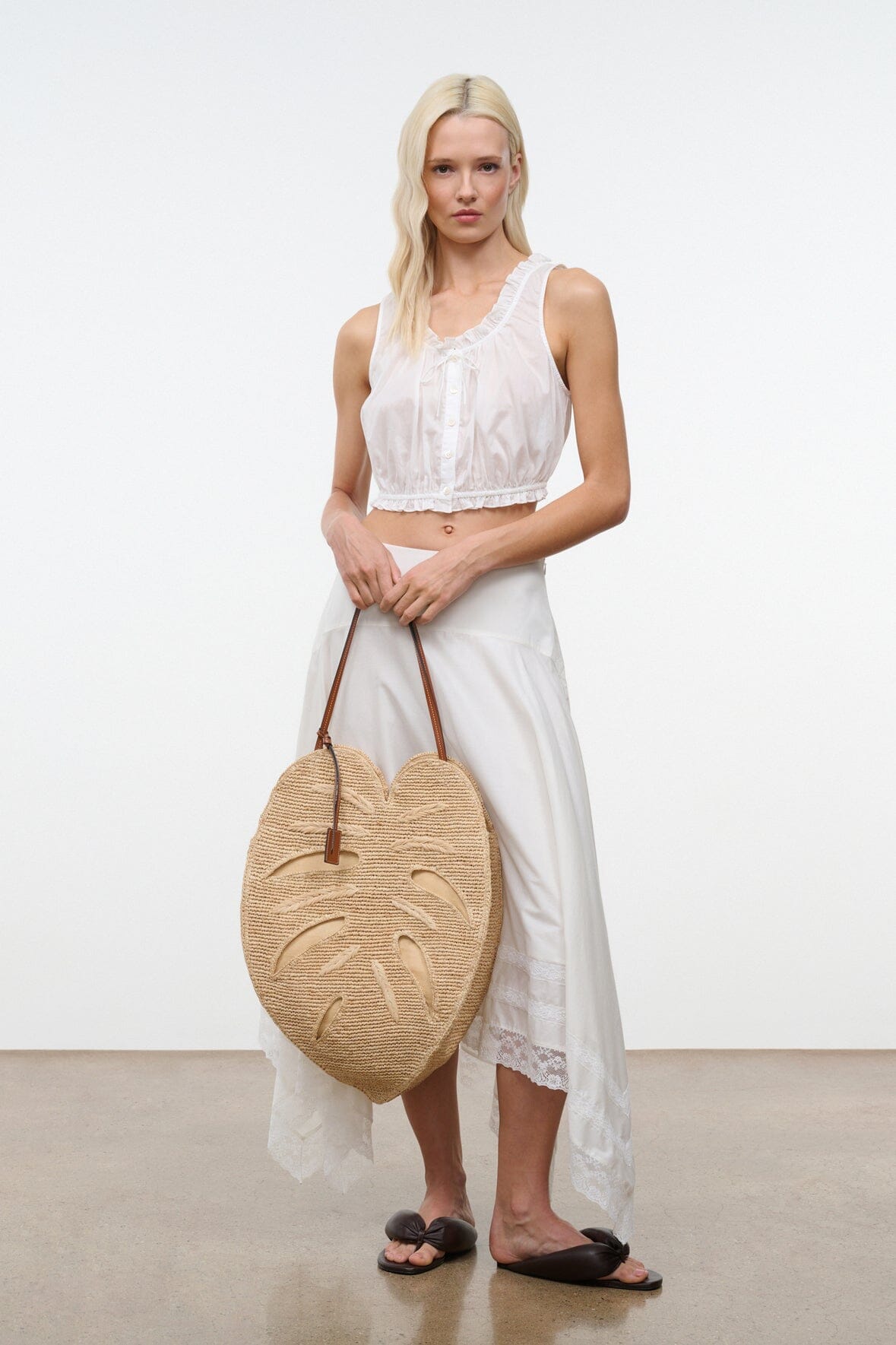 STAUD | Large Palm Raffia Bag Natural