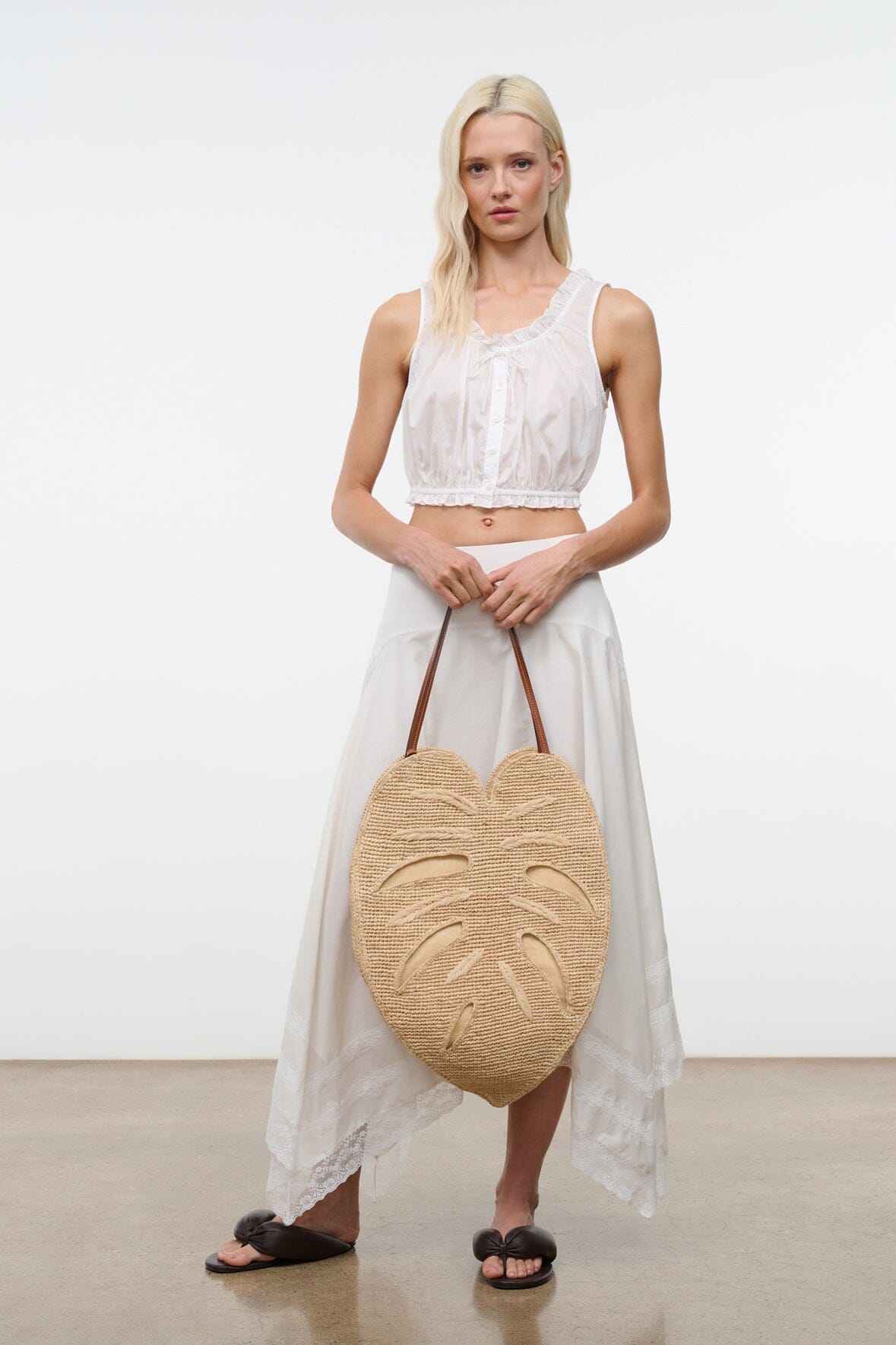 STAUD | Large Palm Raffia Bag Natural