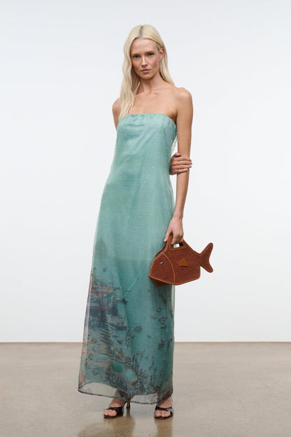 STAUD | Cleo Fish Bag In Tabac - Unique Woven Suede Design