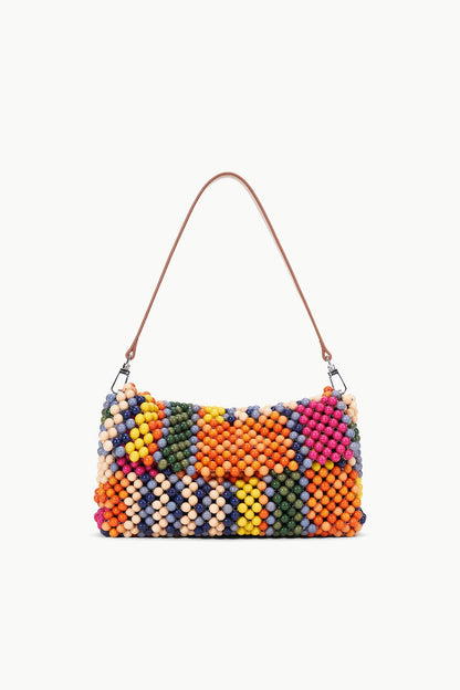 STAUD | Timmy Beaded Shoulder Bag Multi Bayadere Stripe
