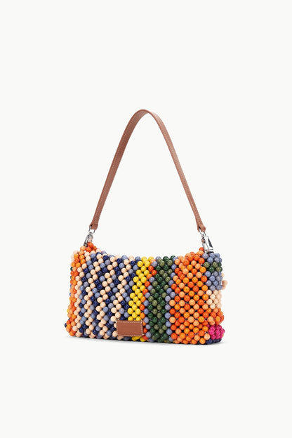 STAUD | Timmy Beaded Shoulder Bag Multi Bayadere Stripe
