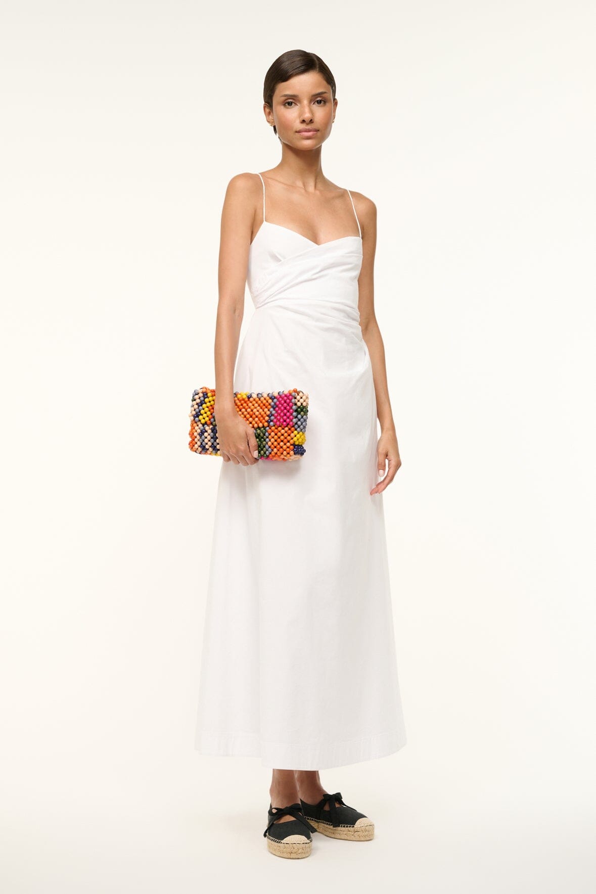 STAUD | Timmy Beaded Shoulder Bag Multi Bayadere Stripe