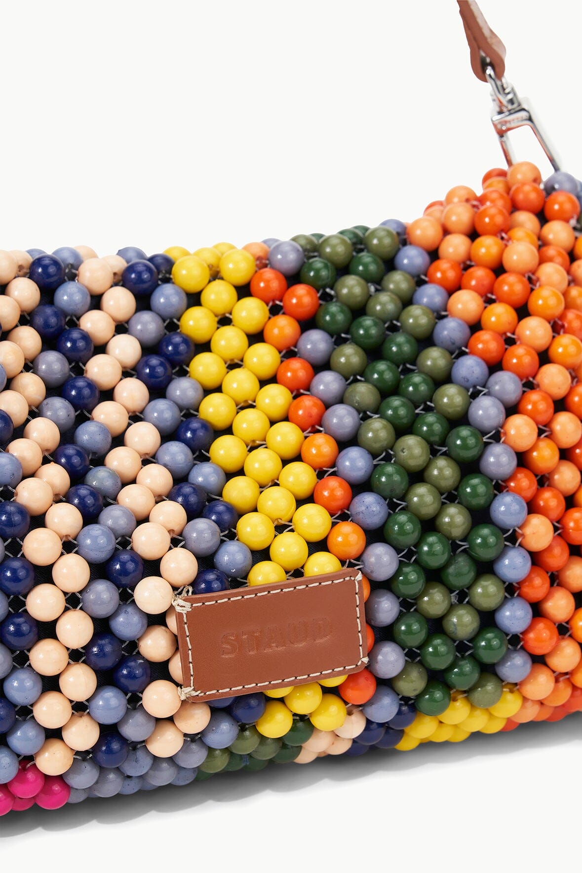 STAUD | Timmy Beaded Shoulder Bag Multi Bayadere Stripe