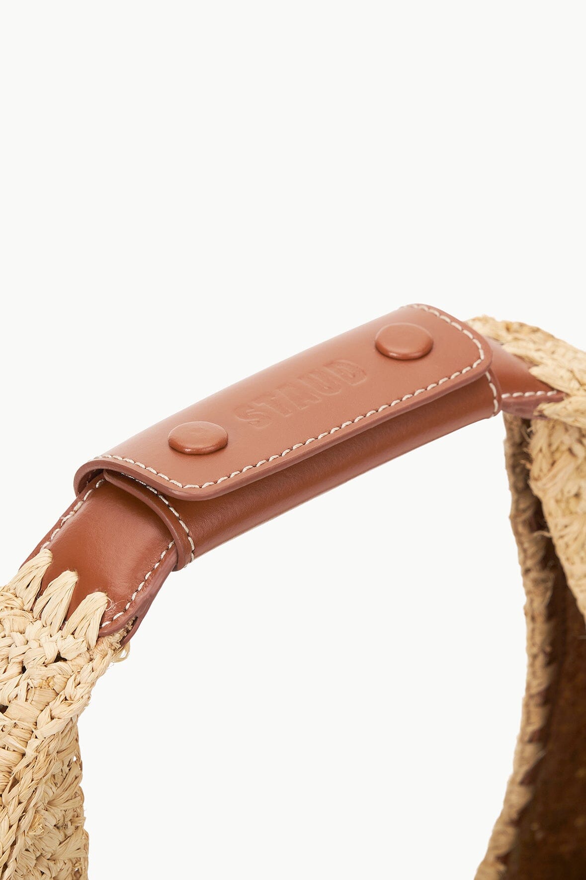 STAUD | Large Raffia Moon Tote Bag Natural Tan