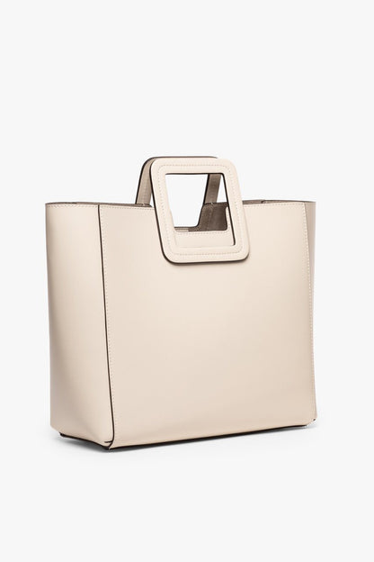STAUD | Shirley Leather Tote Bag - Cream