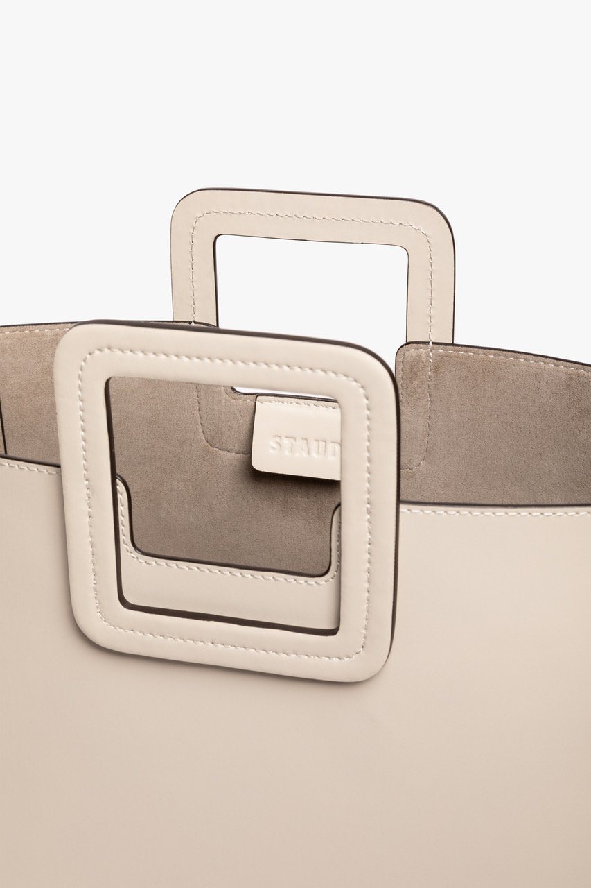 STAUD | Shirley Leather Tote Bag - Cream
