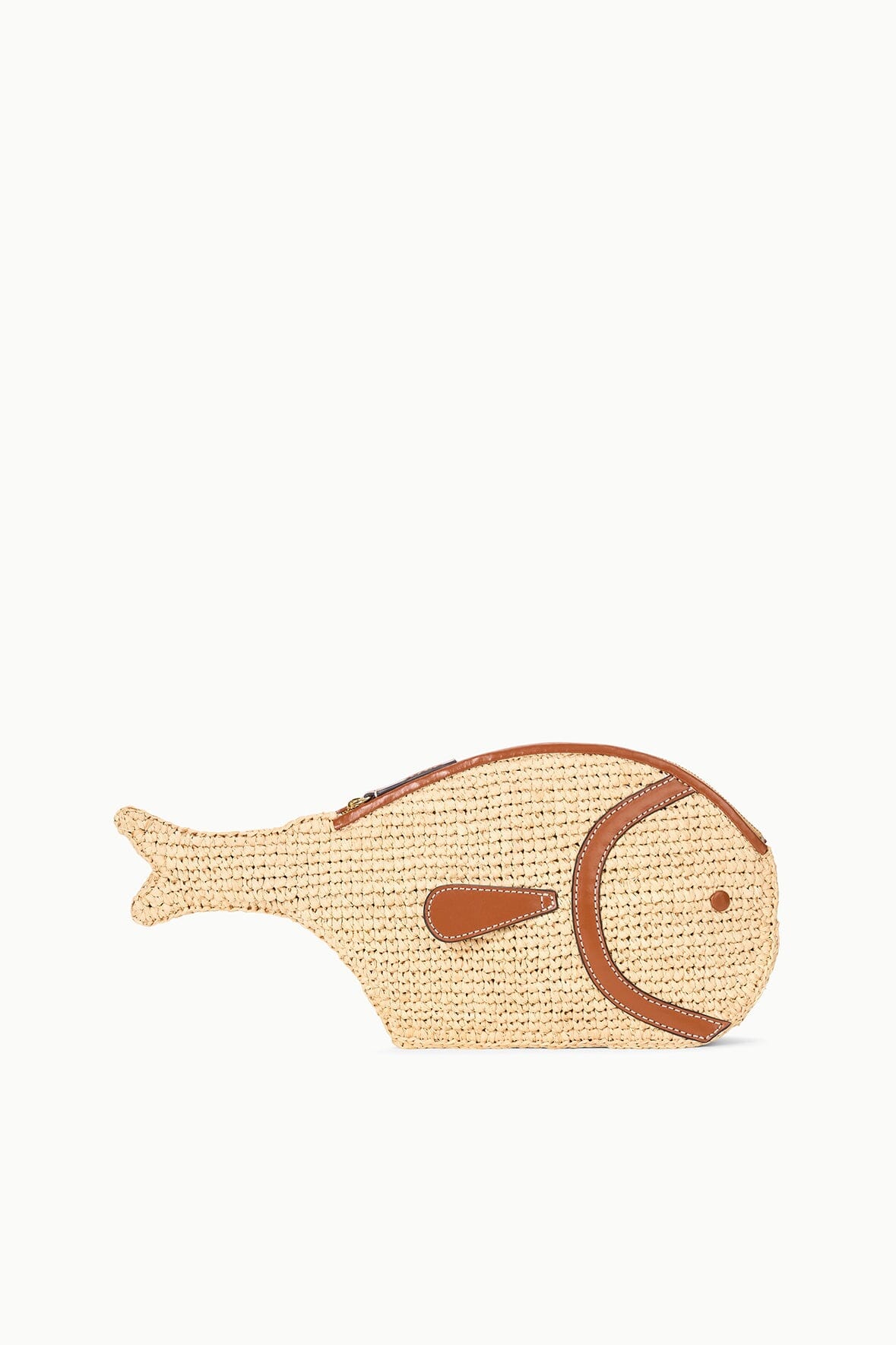 STAUD | Pesce Raffia Clutch Natural Tan