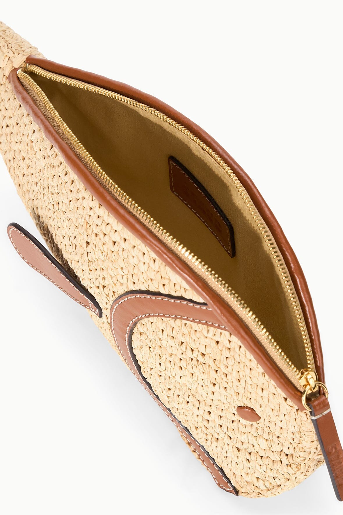 STAUD | Pesce Raffia Clutch Natural Tan