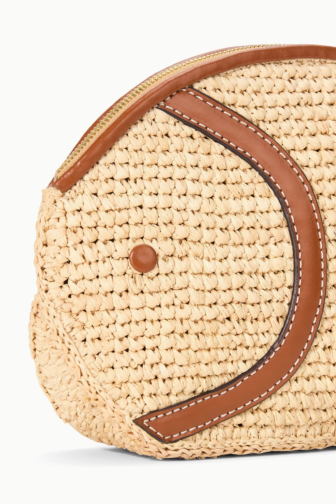 STAUD | Pesce Raffia Clutch Natural Tan