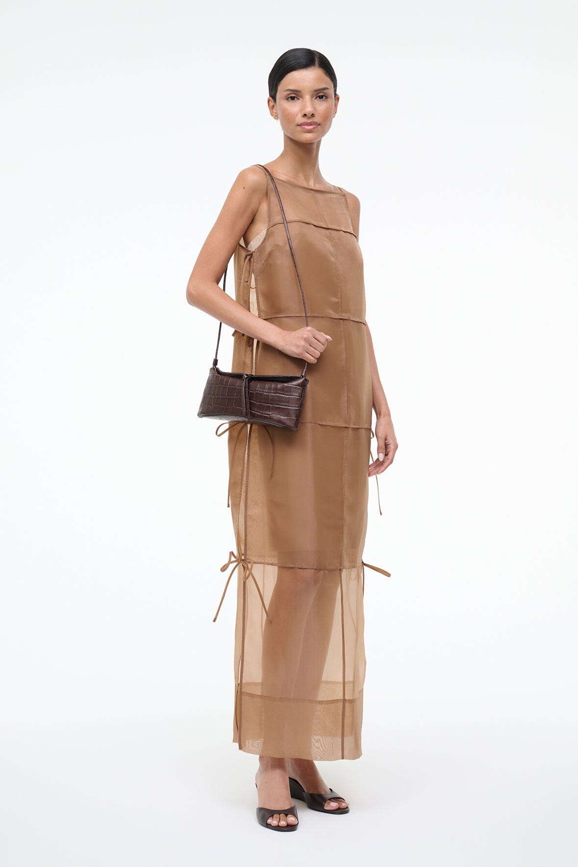 STAUD | Eve Clutch Espresso Croco