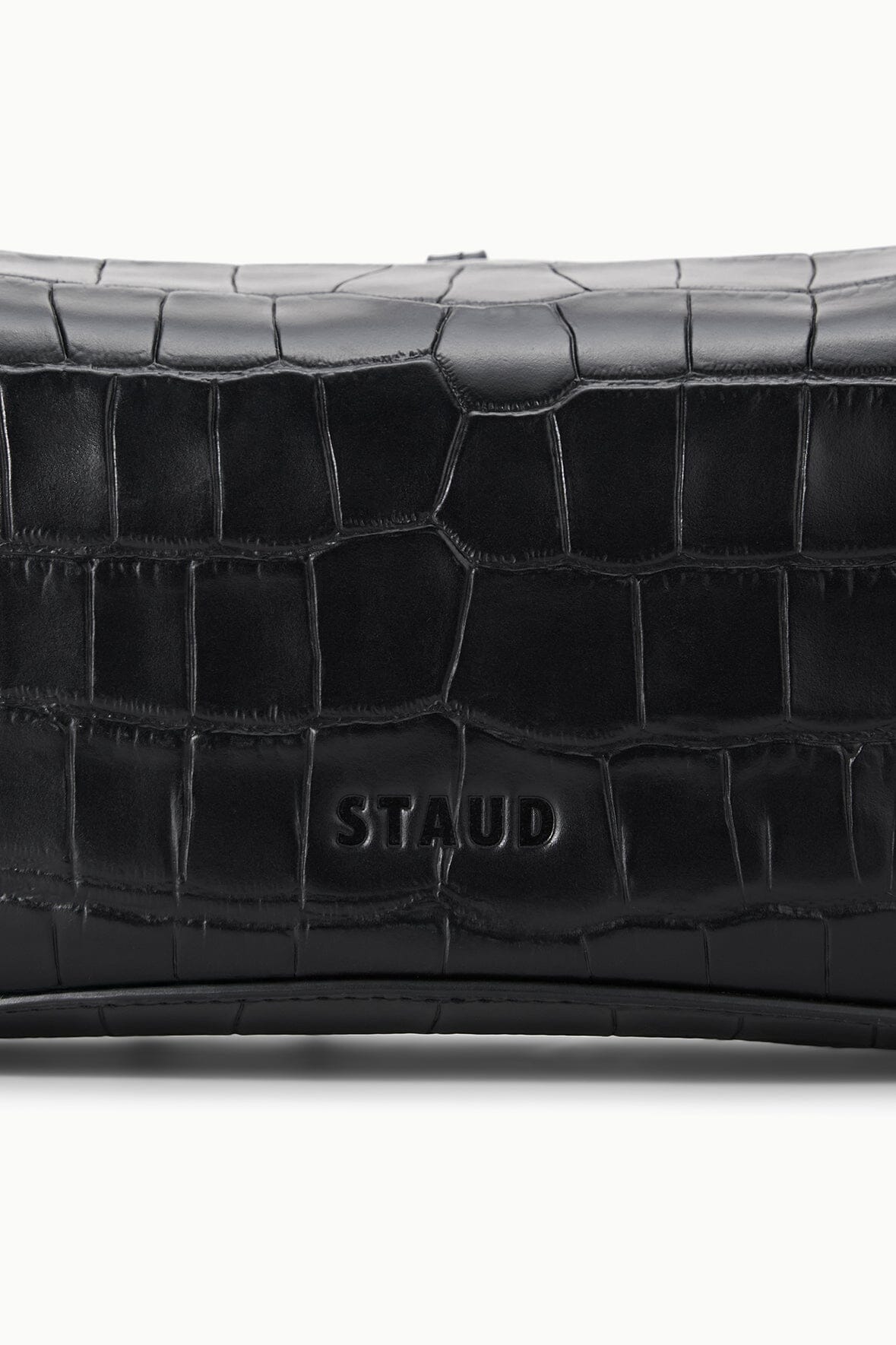 STAUD | Eve Clutch Black Croco