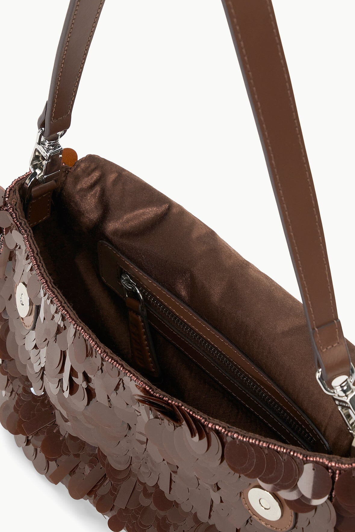 STAUD | Timmy Shoulder Bag Cacao Sequins