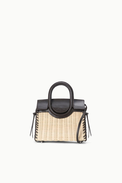 STAUD | Maude Mini Wicker Carryall Natural Espresso