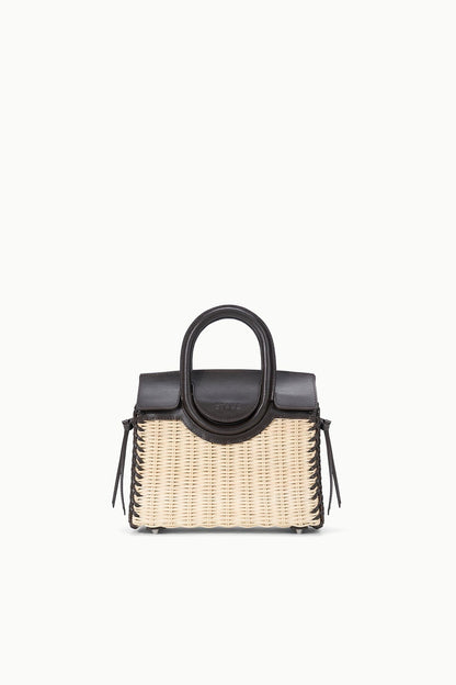 STAUD | Maude Mini Wicker Carryall Natural Espresso