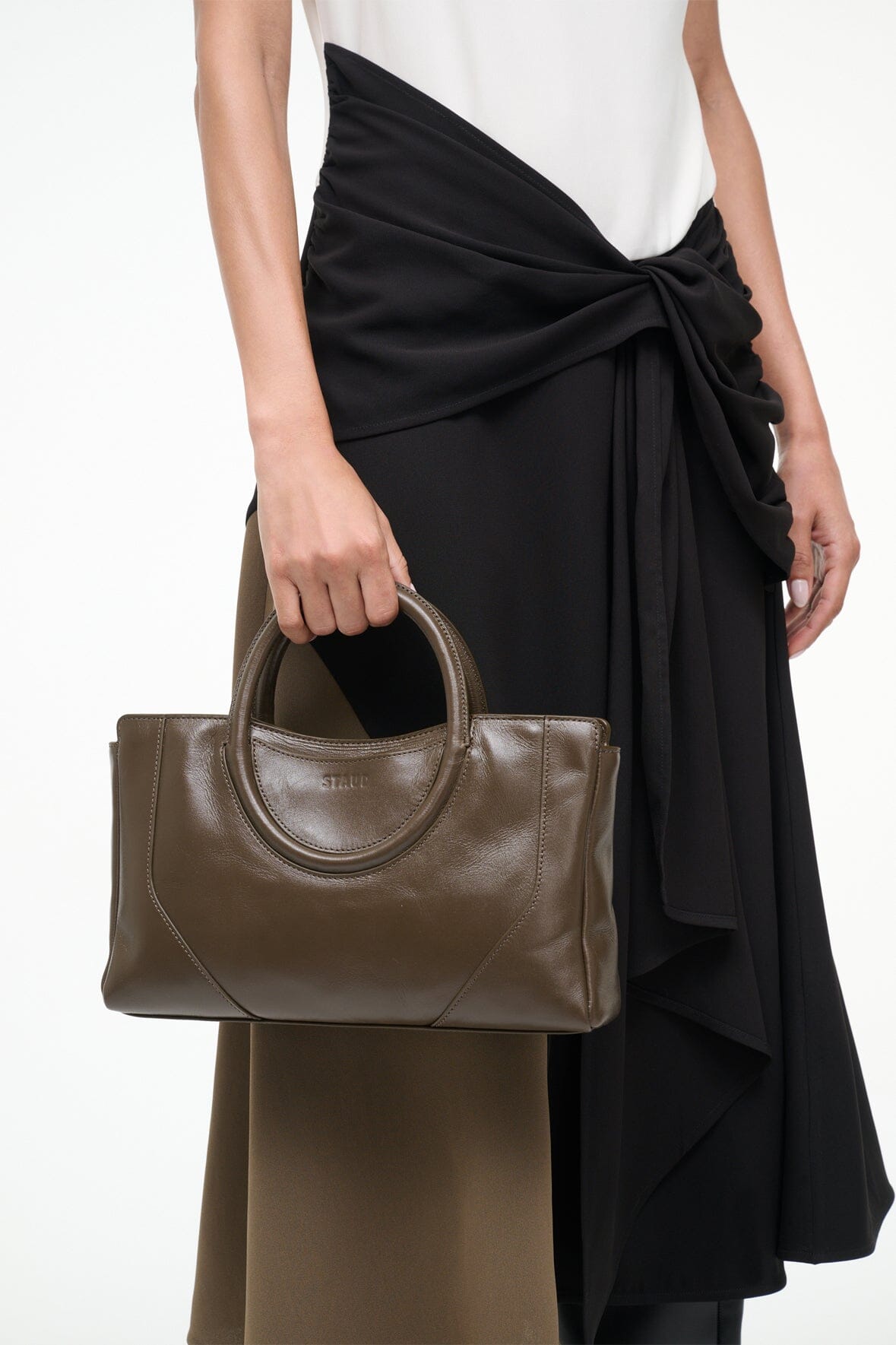 STAUD | Maude Mini Satchel Bag Truffle