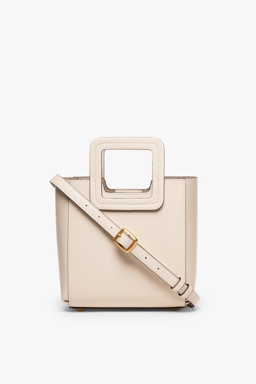 STAUD | Mini Shirley Leather Bag - Cream