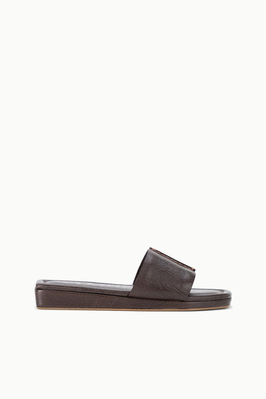 STAUD | Fallon Espresso Brown Leather Platform Sandals - Staud