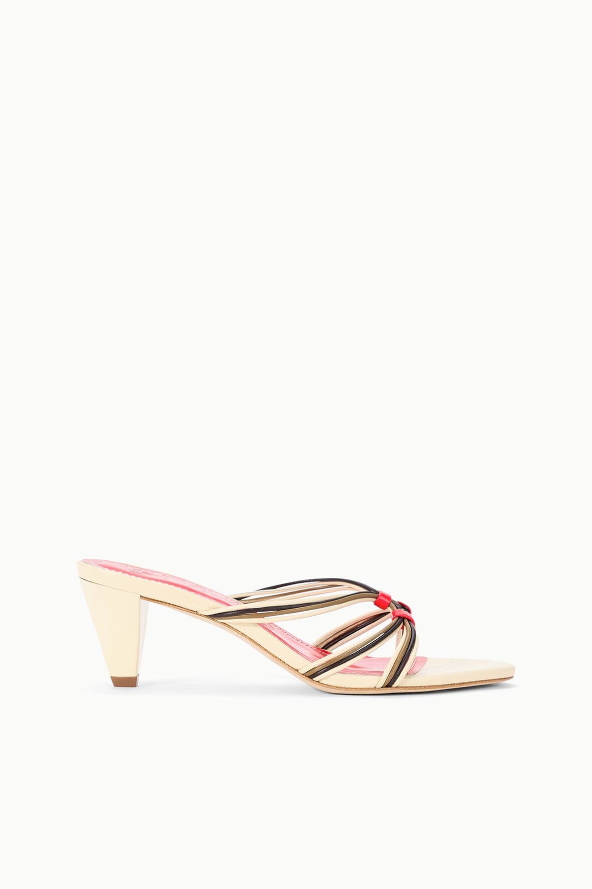 STAUD | Carrie Mule Cream Red Rose