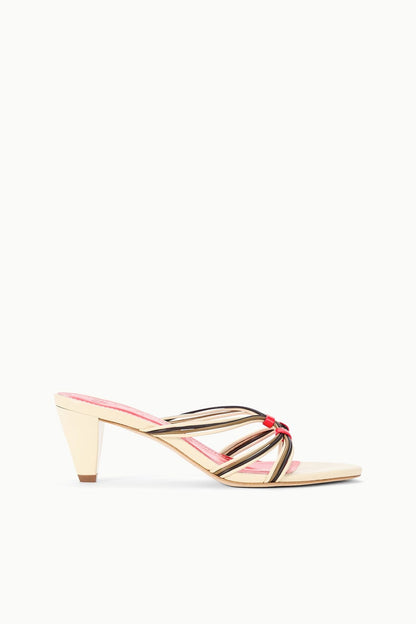 STAUD | Carrie Mule Cream Red Rose