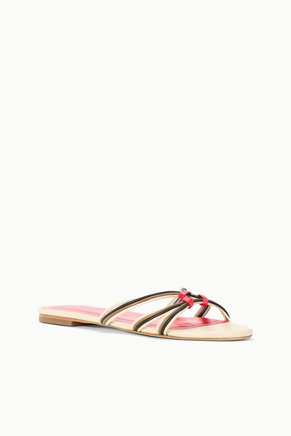 STAUD | Carrie Sandal Cream Red Rose