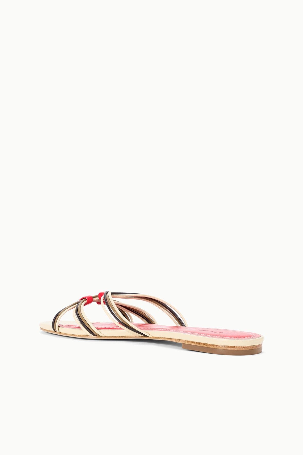 STAUD | Carrie Sandal Cream Red Rose