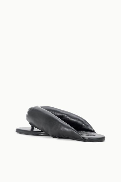 STAUD | Juno Black Puffy Leather Sandals - Staud