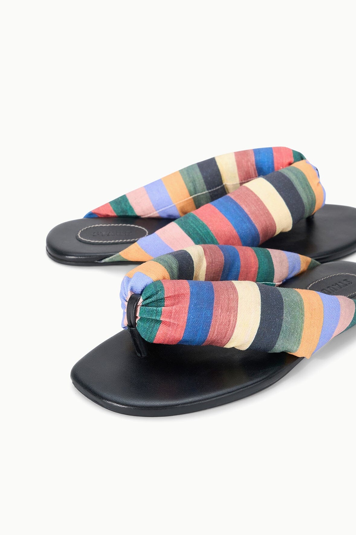 STAUD | Juno Multicolor Artist Stripe Puffy Thong Sandal - Staud