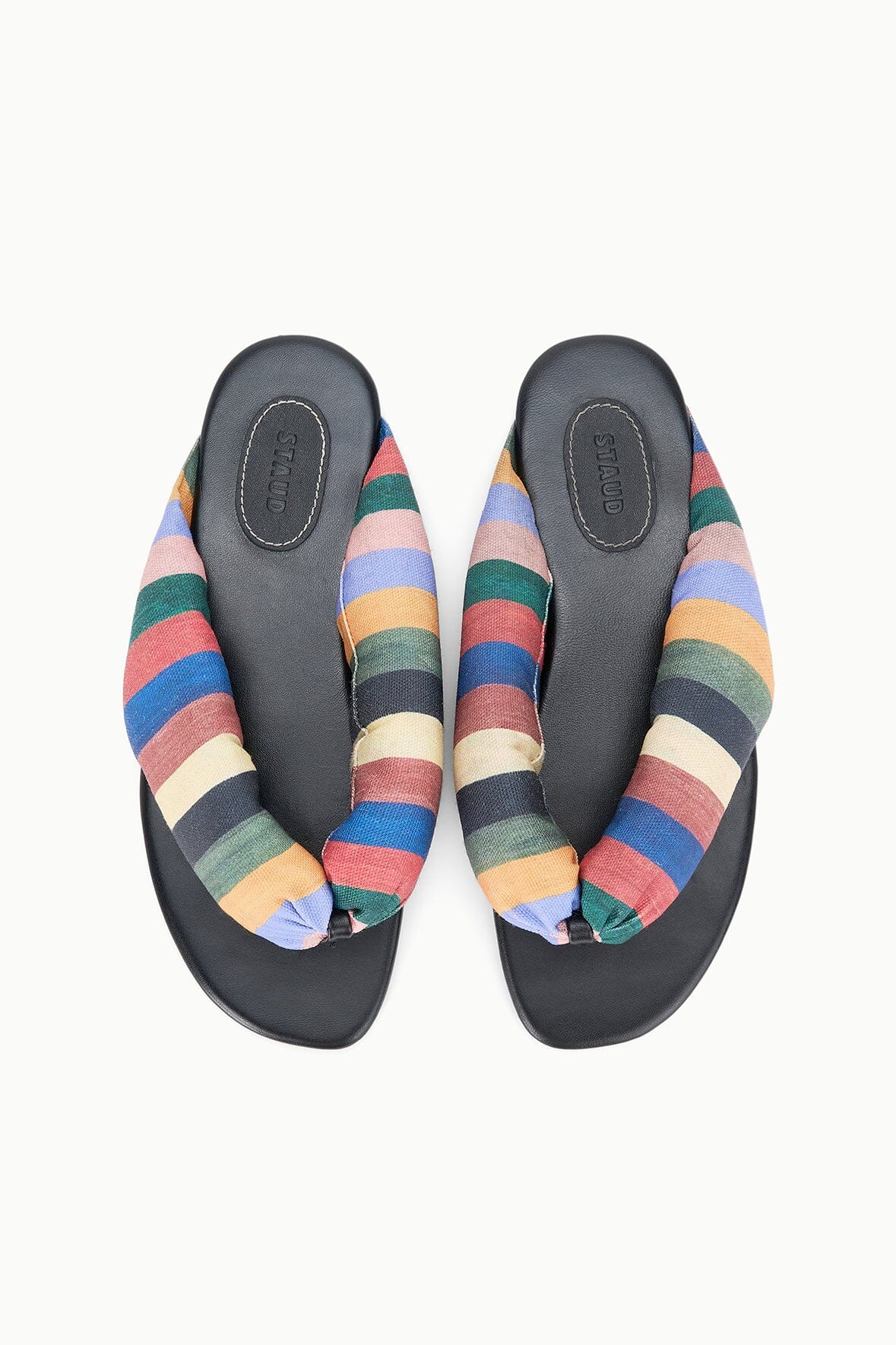 STAUD | Juno Multicolor Artist Stripe Puffy Thong Sandal - Staud