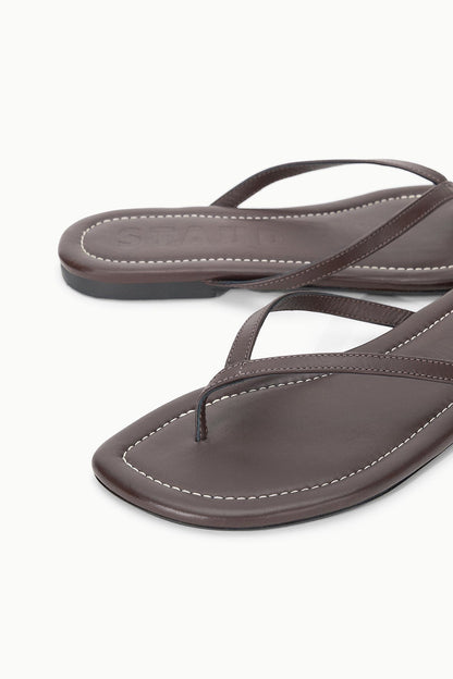 STAUD | Freja Espresso Brown Nappa Leather Sandal