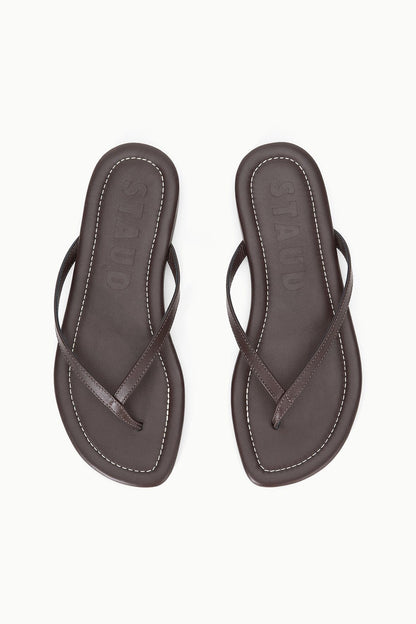 STAUD | Freja Espresso Brown Nappa Leather Sandal