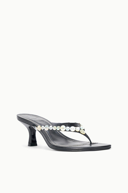 STAUD | Freja Thong Kitten Heel Mother Of Pearl