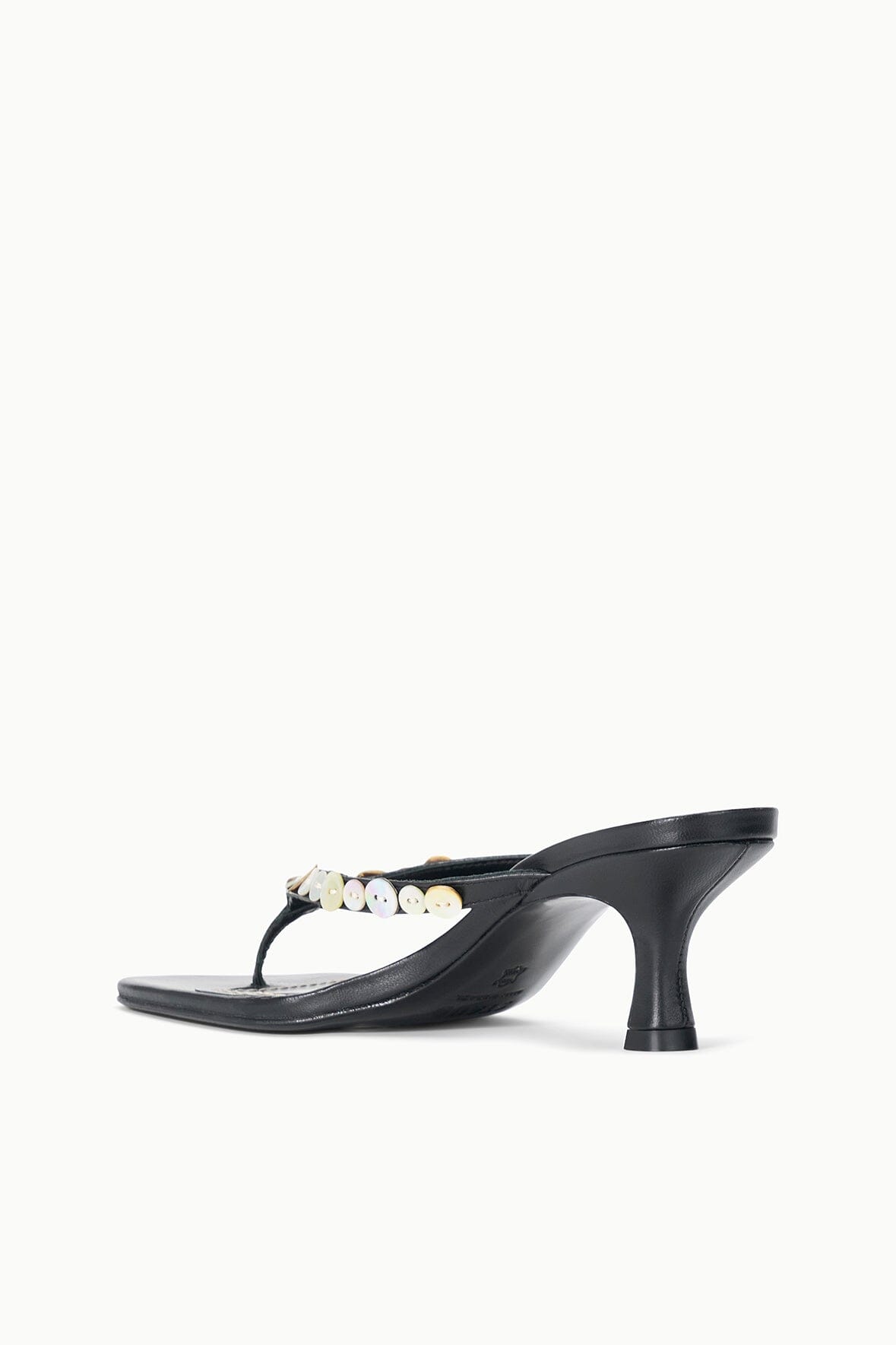 STAUD | Freja Thong Kitten Heel Mother Of Pearl