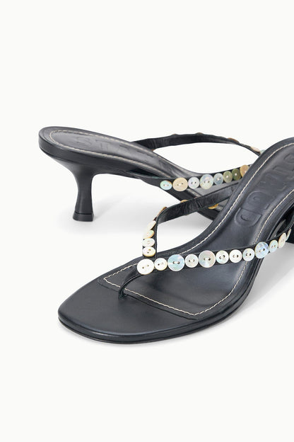 STAUD | Freja Thong Kitten Heel Mother Of Pearl