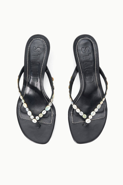 STAUD | Freja Thong Kitten Heel Mother Of Pearl