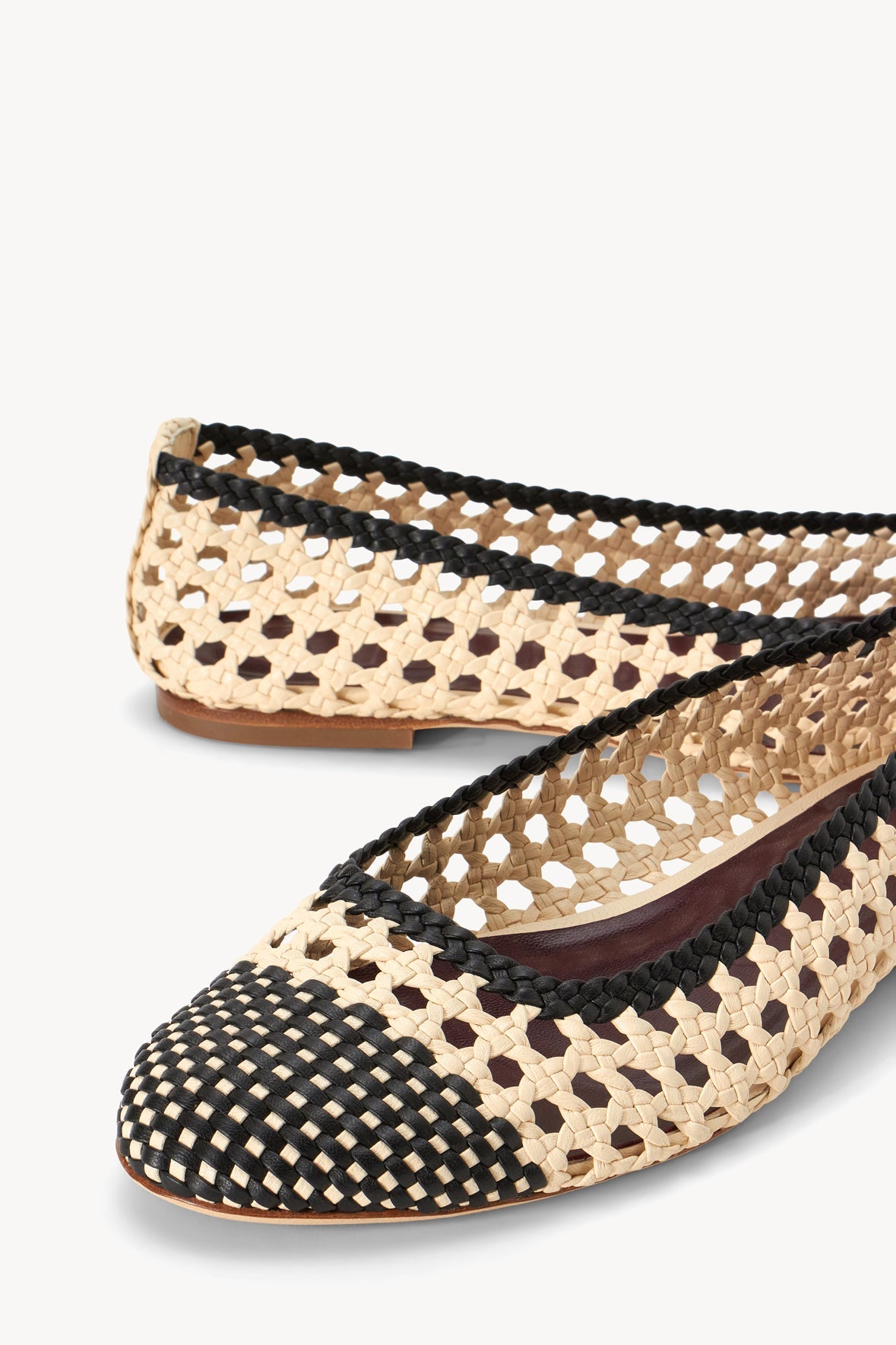 STAUD | Nell Crochet Ballerina Cream Black
